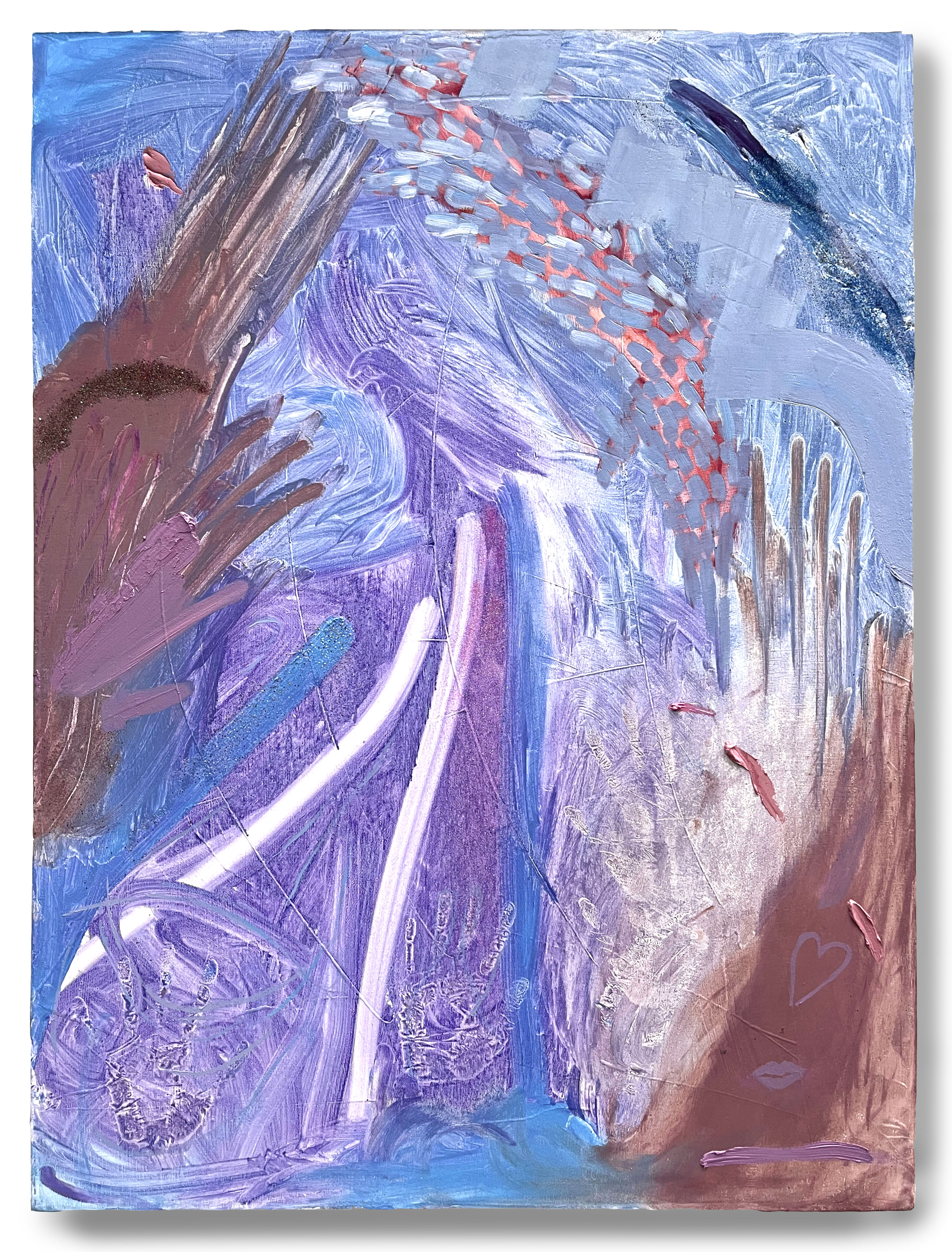 Sparkle Sand, 40x30_, oil, glitter and cold wax on canvas, 2026, AVAILABLE